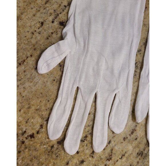 New! Mens L Womens XXL White Cotton 14" Long Gloves Inspector Costume - Picture 7 of 15